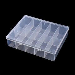 10 Clear Square Flip Boxes for Nail Storage with 10 Grid Slots