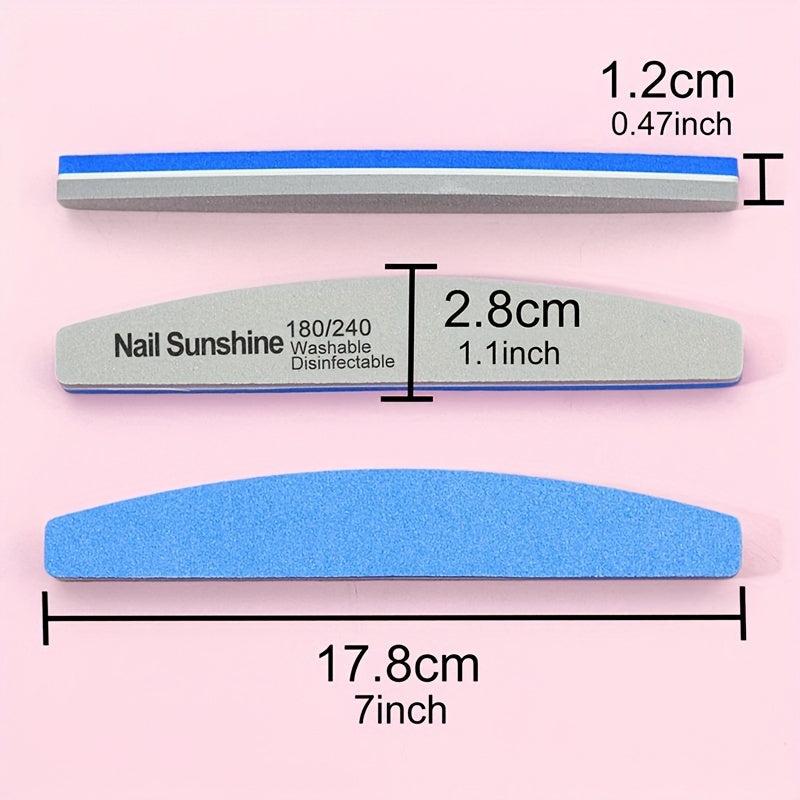 5pcs Double Sided Diamond Nail Buffer Block - Smooth and Shiny Nails