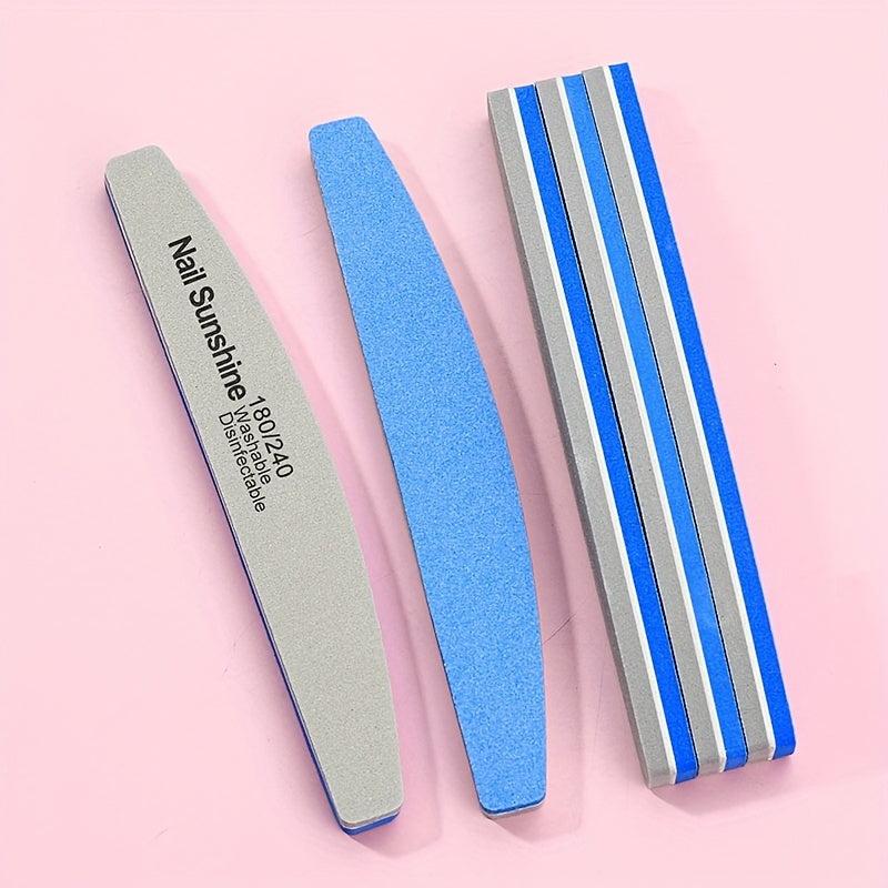 5pcs Double Sided Diamond Nail Buffer Block - Smooth and Shiny Nails