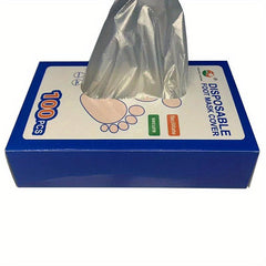 100pcs Disposable Clear Foot Mask Plastic Foot Covers Beauty Feet Masks