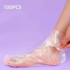 100pcs Disposable Clear Foot Mask Plastic Foot Covers Beauty Feet Masks