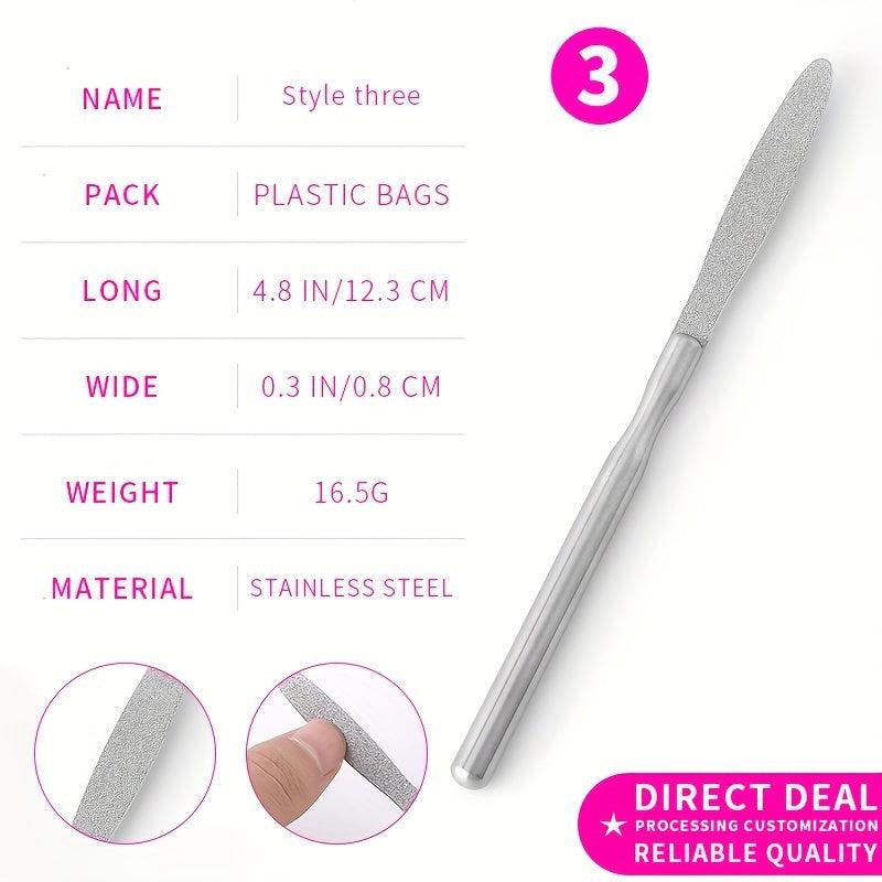 Double Sided Stainless Steel Nail Files for Manicure Pedicure Grooming