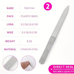 Double Sided Stainless Steel Nail Files for Manicure Pedicure Grooming