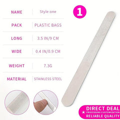 Double Sided Stainless Steel Nail Files for Manicure Pedicure Grooming