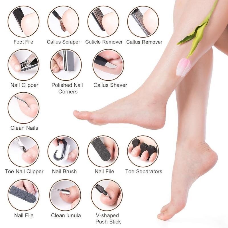 Professional Pedicure Tools Set 27 in 1 Stainless Steel Foot Care Kit