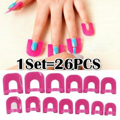 26 Pcs Nail Polish Edge Anti-Flooding Template Clip