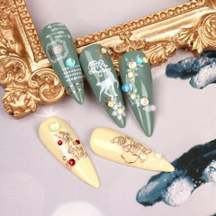 9 Sheets Christmas Nail Art Stickers 3D Nail Decals Manicure Decoration