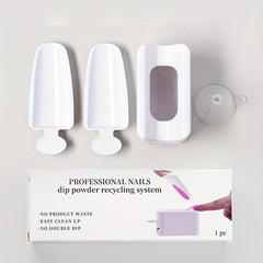 Double Layer Nail Dip Powder Recycling Container Portable Storage Box