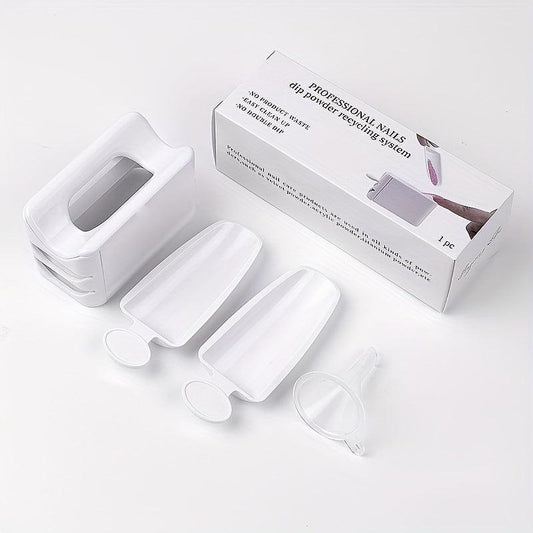 Double Layer Nail Dip Powder Recycling Container Portable Storage Box