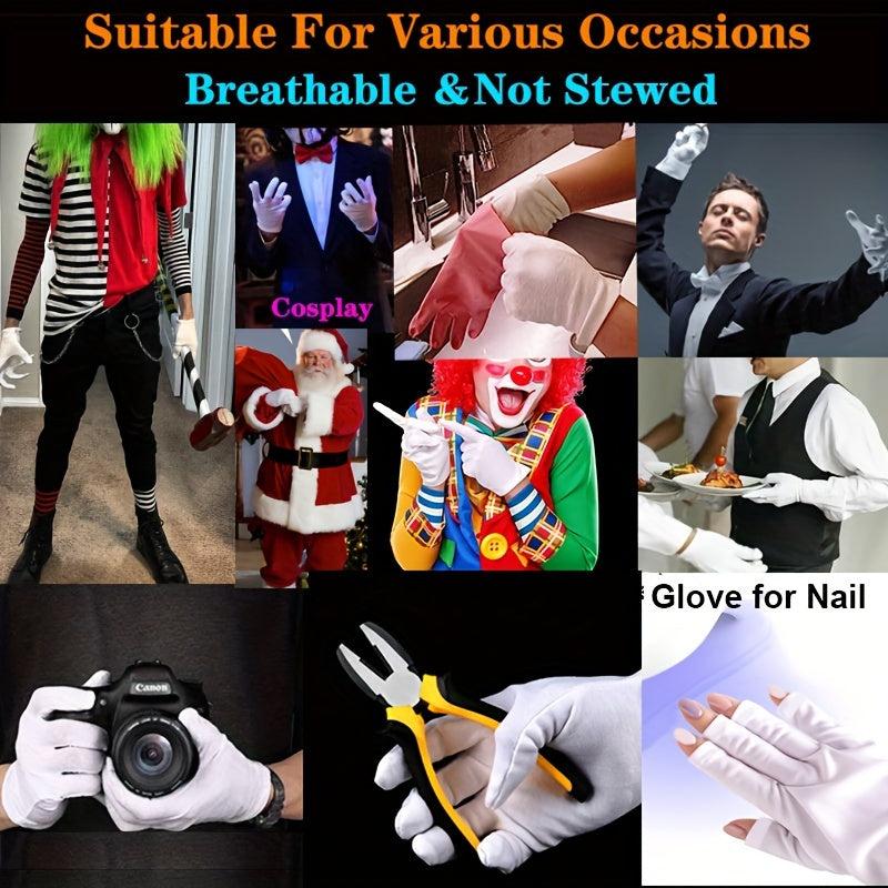 12 Pairs Moisturizing Cotton Gloves Overnight One Size Fit Men Women