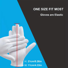 12 Pairs Moisturizing Cotton Gloves Overnight One Size Fit Men Women