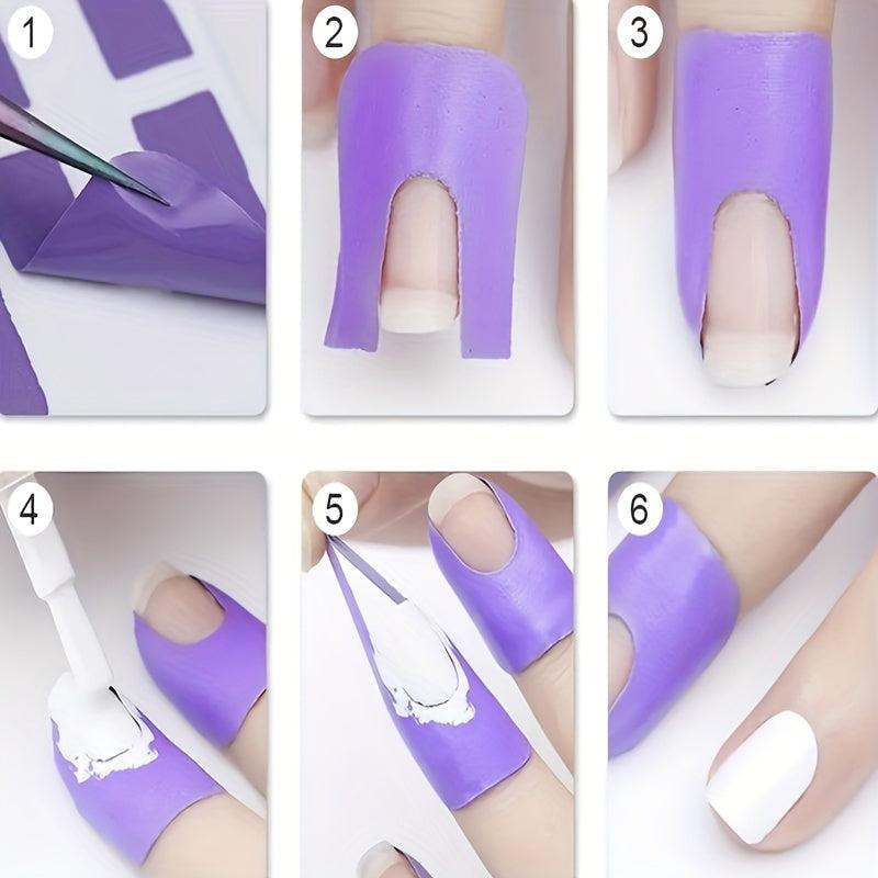 Disposable Nail Polish Protector U Shape Peel Off Sticker Tape
