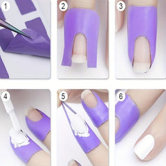 Disposable Nail Polish Protector U Shape Peel Off Sticker Tape
