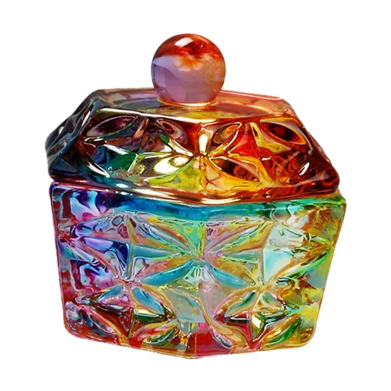Rainbow Crystal Glass Nail Art Dish for Manicure Care
