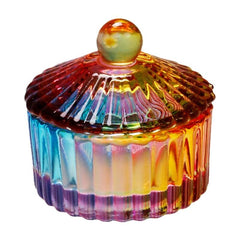 Rainbow Crystal Glass Nail Art Dish for Manicure Care