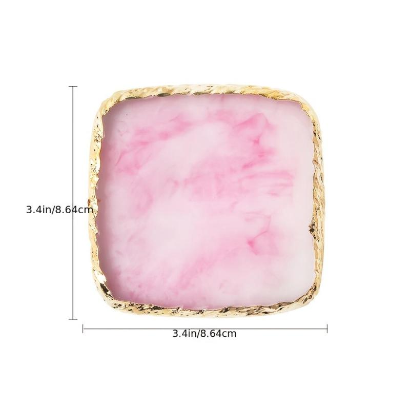 Resin Nail Art Palette with Golden Edge for Gel Polish Paint Drawing