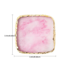 Resin Nail Art Palette with Golden Edge for Gel Polish Paint Drawing
