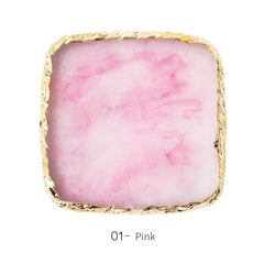 Resin Nail Art Palette with Golden Edge for Gel Polish Paint Drawing