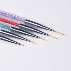 5 Pcs Nail Art Liner Brushes Point Drill Drawing Brush Pen Dotting Tools Set