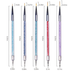 5 Pcs Nail Art Liner Brushes Point Drill Drawing Brush Pen Dotting Tools Set