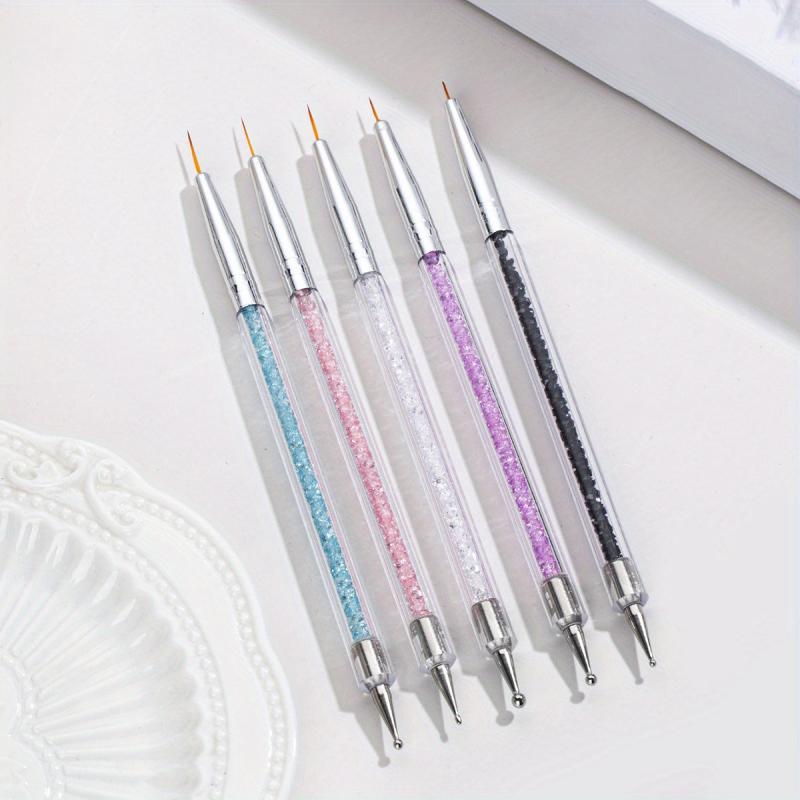 5 Pcs Nail Art Liner Brushes Point Drill Drawing Brush Pen Dotting Tools Set