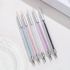 5 Pcs Nail Art Liner Brushes Point Drill Drawing Brush Pen Dotting Tools Set