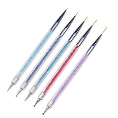5 Pcs Nail Art Liner Brushes Point Drill Drawing Brush Pen Dotting Tools Set