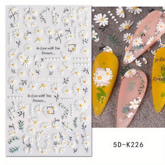 Flower Nail Art Stickers Decals Butterfly Nail Decoration