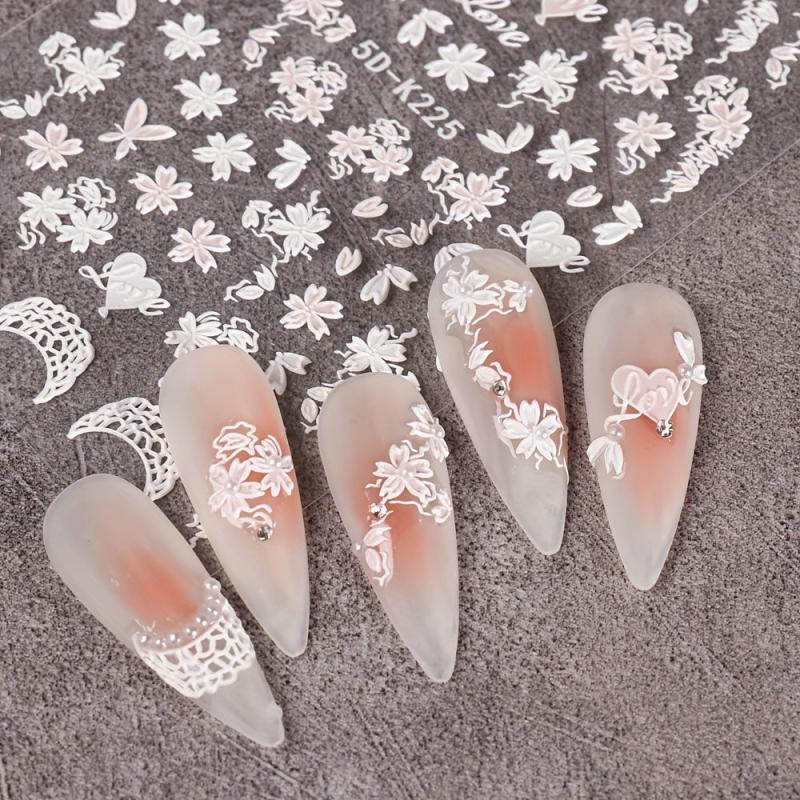 Flower Nail Art Stickers Decals Butterfly Nail Decoration