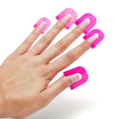 26pcs Plastic Nail Polish Protector U Shape Stencil Reusable Nail Covers Tools