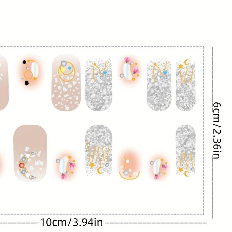 Waterproof Gel Nail Stickers Full Wraps Polish Stickers Decal Strips