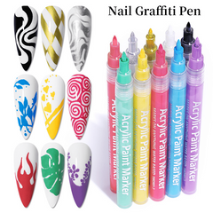 Waterproof Nail Art Drawing Pen for Fine Details and 3D Abstract Lines