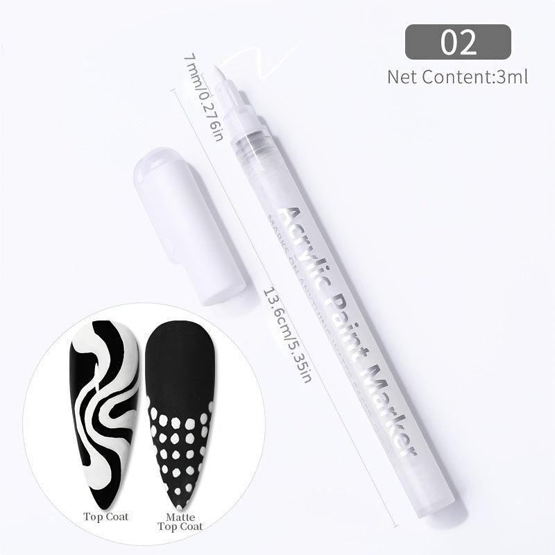 Waterproof Nail Art Drawing Pen for Fine Details and 3D Abstract Lines
