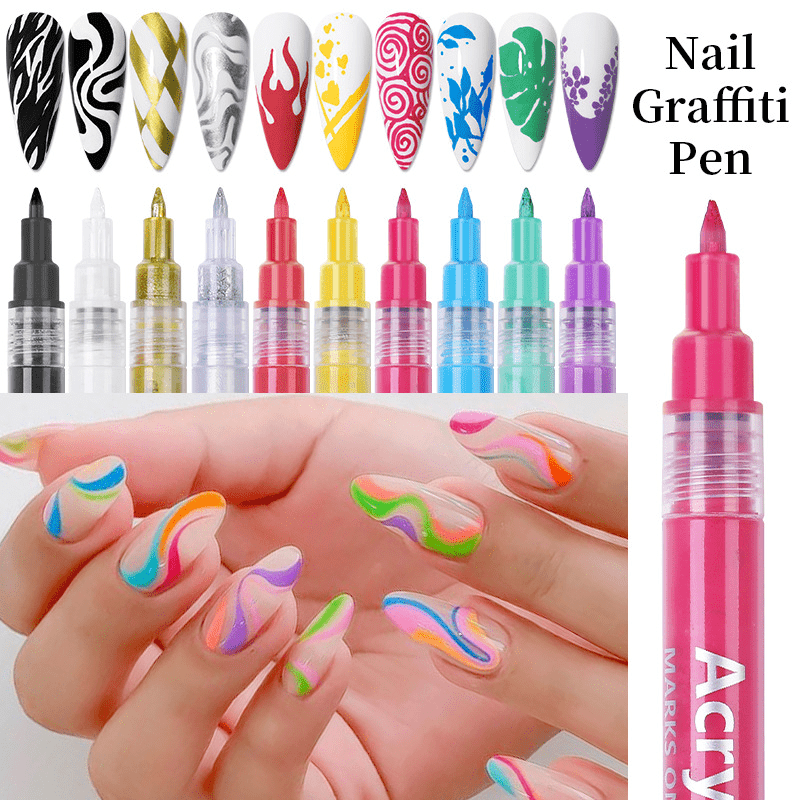 Waterproof Nail Art Drawing Pen for Fine Details and 3D Abstract Lines