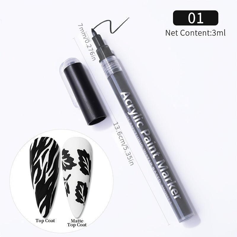 Waterproof Nail Art Drawing Pen for Fine Details and 3D Abstract Lines