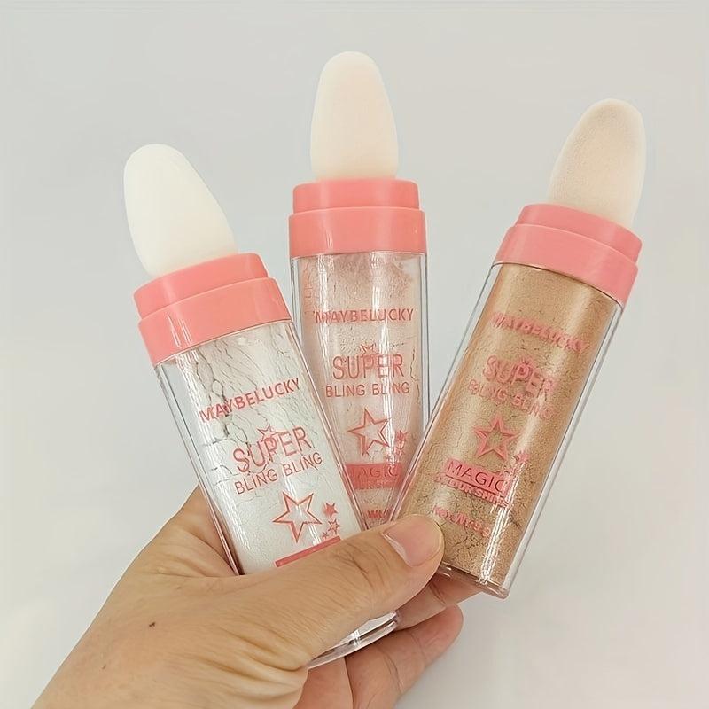 3PCS Highlighter Powder Pearlescent Glitter for Body & Face & Hair