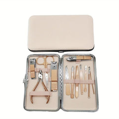Rose Stainless Steel Nail Clipper Set with Case - Manicure and Pedicure Tools