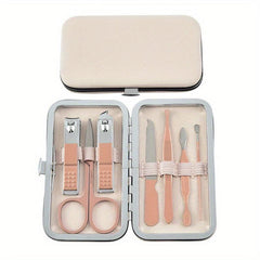 Rose Stainless Steel Nail Clipper Set with Case - Manicure and Pedicure Tools