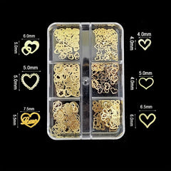 Heart Nail Glitter Sequins 3D Nail Art Stickers Love Nail Decals