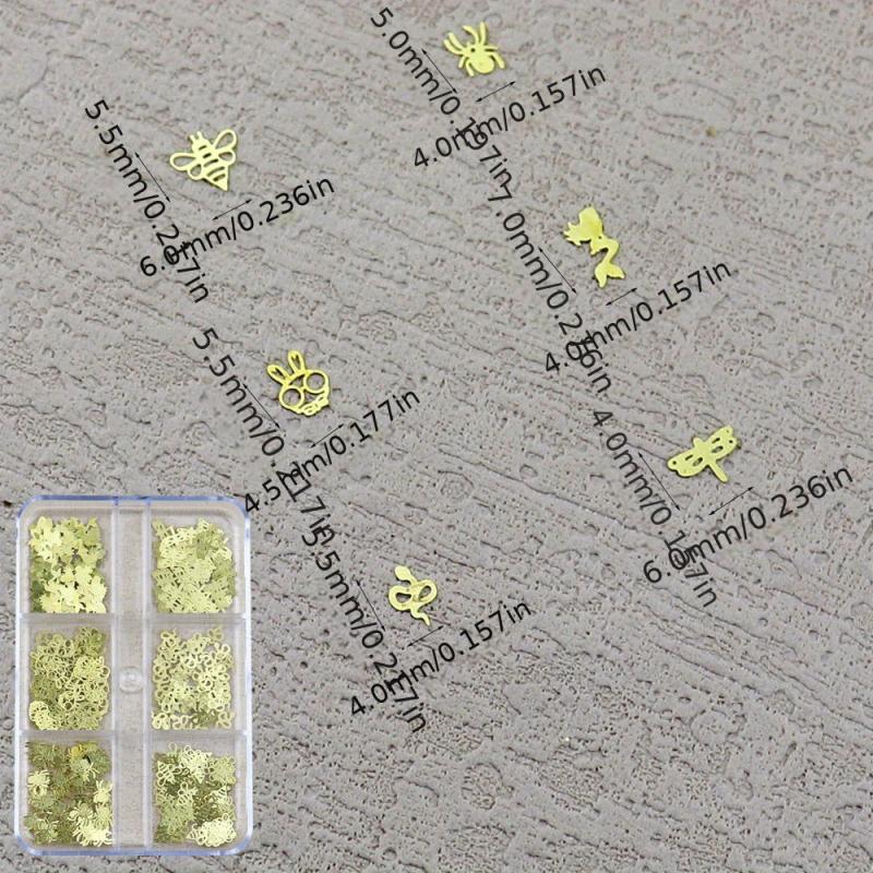 Heart Nail Glitter Sequins 3D Nail Art Stickers Love Nail Decals