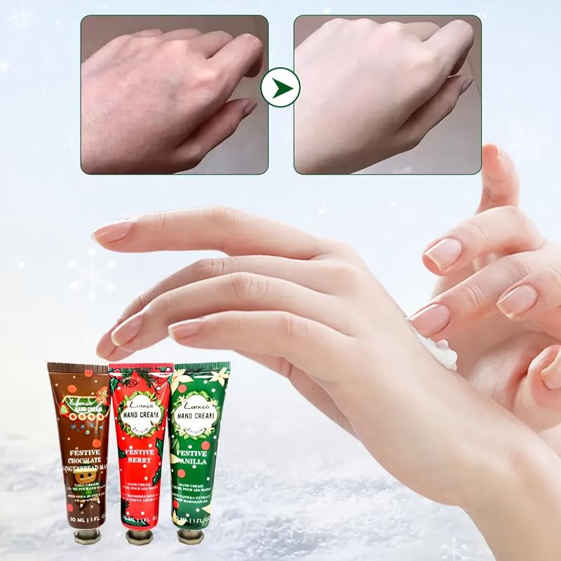 Christmas Hand Cream Set For Dry Skin Nourishing Softening Cutin Travel Size