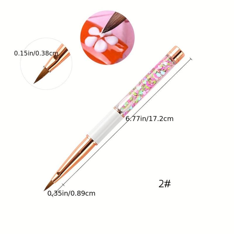 Size 2 8 Kolinsky Nail Art Brushes Oval Shaped Acrylic Powder Nail Tools