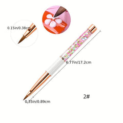 Size 2 8 Kolinsky Nail Art Brushes Oval Shaped Acrylic Powder Nail Tools