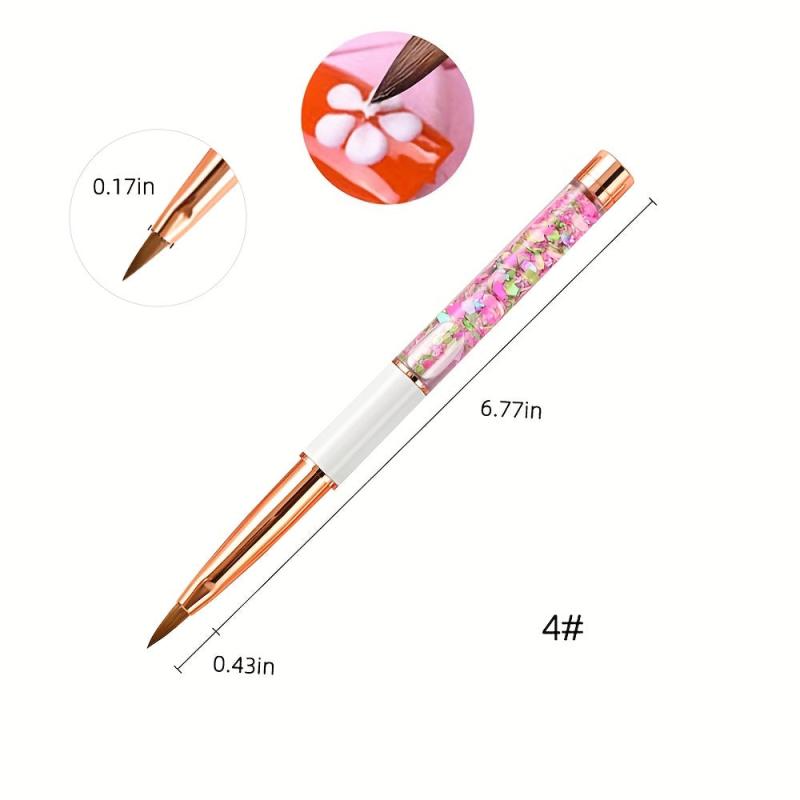 Size 2 8 Kolinsky Nail Art Brushes Oval Shaped Acrylic Powder Nail Tools