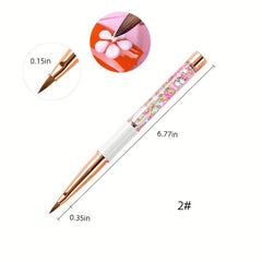 Size 2 8 Kolinsky Nail Art Brushes Oval Shaped Acrylic Powder Nail Tools