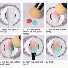 10pcs Nail Brush Sponge Replaceable Head for Glitter Powder Dotting Pen