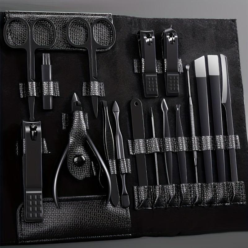 Stainless Steel Manicure Clippers Set Ear Spoon Nail File Pedicure Tool