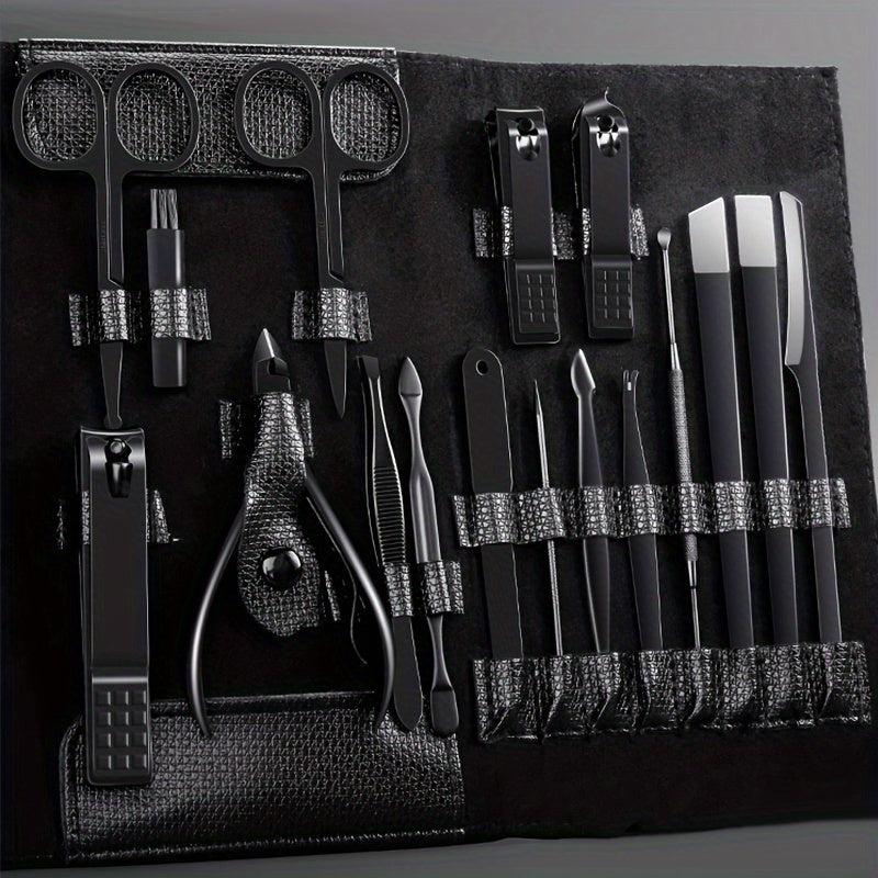 Stainless Steel Manicure Clippers Set Ear Spoon Nail File Pedicure Tool