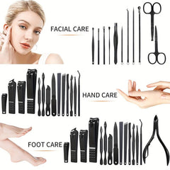26 Pcs Professional Nail Cutter Pedicure Scissors Set Stainless Steel