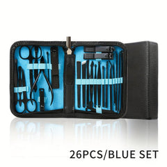 26 Pcs Professional Nail Cutter Pedicure Scissors Set Stainless Steel